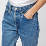 Relaxed Straight Jeans Stonewashed Blue