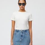 Ribbed Cap Sleeve Tee Salt