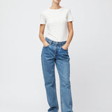 Ribbed Cap Sleeve Tee Salt