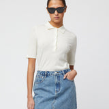 Celeste Pique Tee Cream