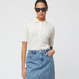 Celeste Pique Tee Cream