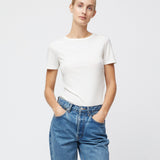 Ribbed Cap Sleeve Tee Salt
