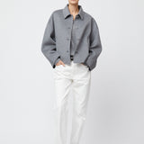 Cropped Double Jacket Gray Melange