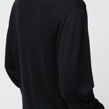 Silk Cashmere Polo Sweater Jet Black