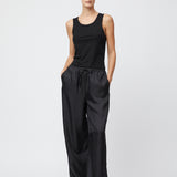 Riviera Ribbed Tank Jet Black
