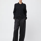 Silk Twill Siena Trousers Jet Black