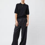 Estate Cashmere Pique Tee Jet Black