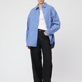 Linen Relaxed Wide Leg Trousers Jet Black