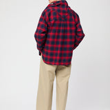 Coastal Shirt Red Navy Check Flannel