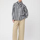Poplin Workwear Shirt Black White Shadow Check