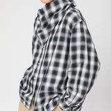 Poet Scarf Black White Shadow Check