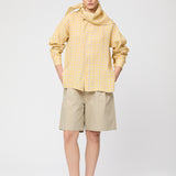 Coastal Shirt Natural Yellow Linen Check
