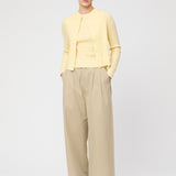 Pointelle Classic Cardigan Gray Melange