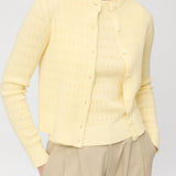 Pointelle Classic Cardigan Gray Melange