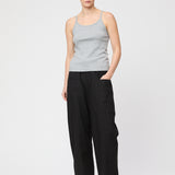 Pointelle Jersey Singlet Gray Melange