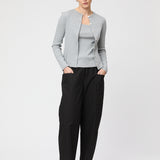 Pointelle Jersey Cardigan Gray Melange