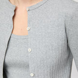Pointelle Jersey Cardigan Gray Melange
