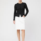 Pointelle Jersey Cardigan Jet Black