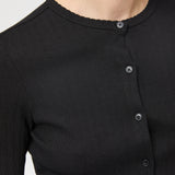 Pointelle Jersey Singlet Jet Black