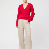 Cotton Cashmere Wrap Cardigan Full Cream