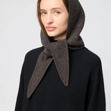 Tie Up Knitted Hood Crimson