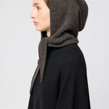 Tie Up Knitted Hood Crimson
