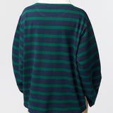 Rugby Top Green and Navy Stripe