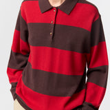 Estate Pique Sweater Bottle Green And Macadamia Stripe