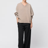 Harbour V-Neck Sweater Wheat