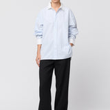 Coastal Shirt Pastel Blue and White Pinstripe