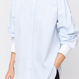 Coastal Shirt Pastel Blue and White Pinstripe