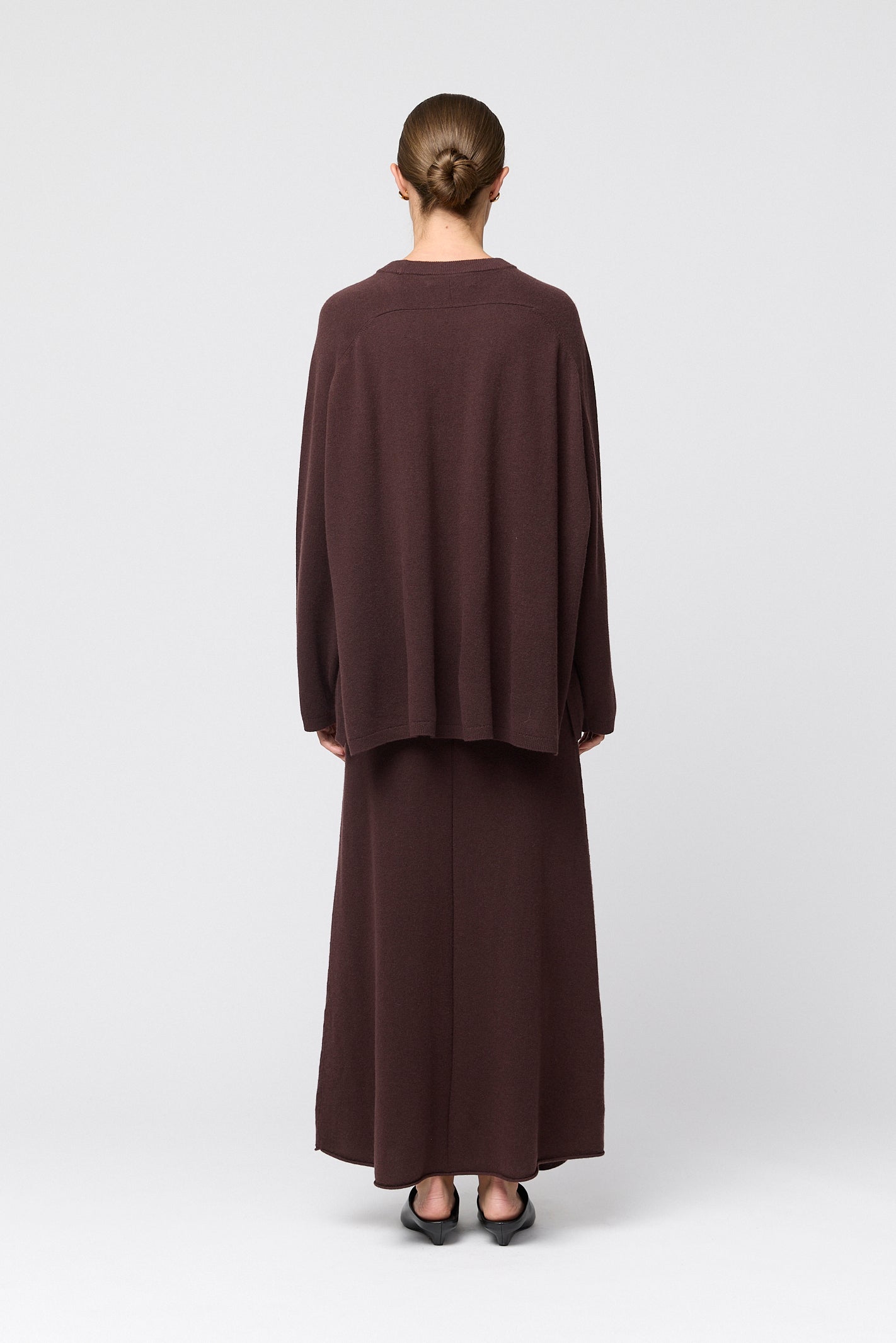 Roma Wool Skirt Chocolate Brown