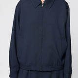 Tailored Blouson Zip Up Jacket Navy