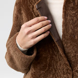 Bergamo Shearling Coat Dark Caramel