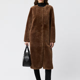 Bergamo Shearling Coat Dark Caramel