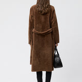 Bergamo Shearling Coat Dark Caramel