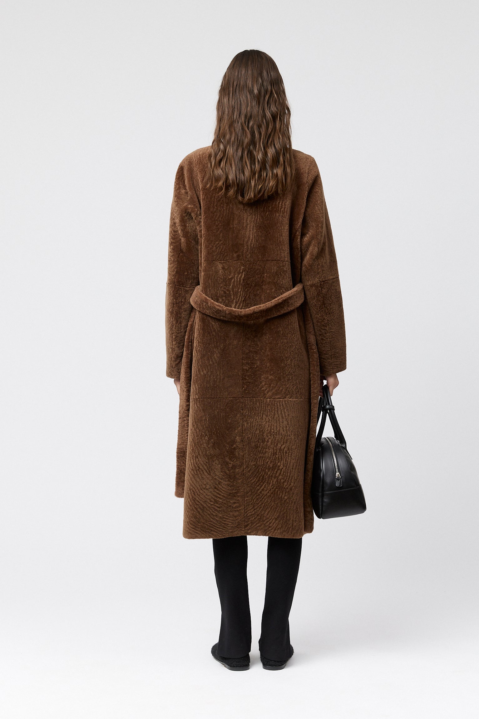 Bergamo Shearling Coat Dark Caramel