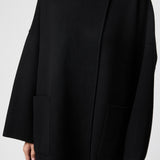 Marine Oversized Doublé Coat Jet Black