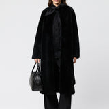 Bergamo Shearling Coat Jet Black