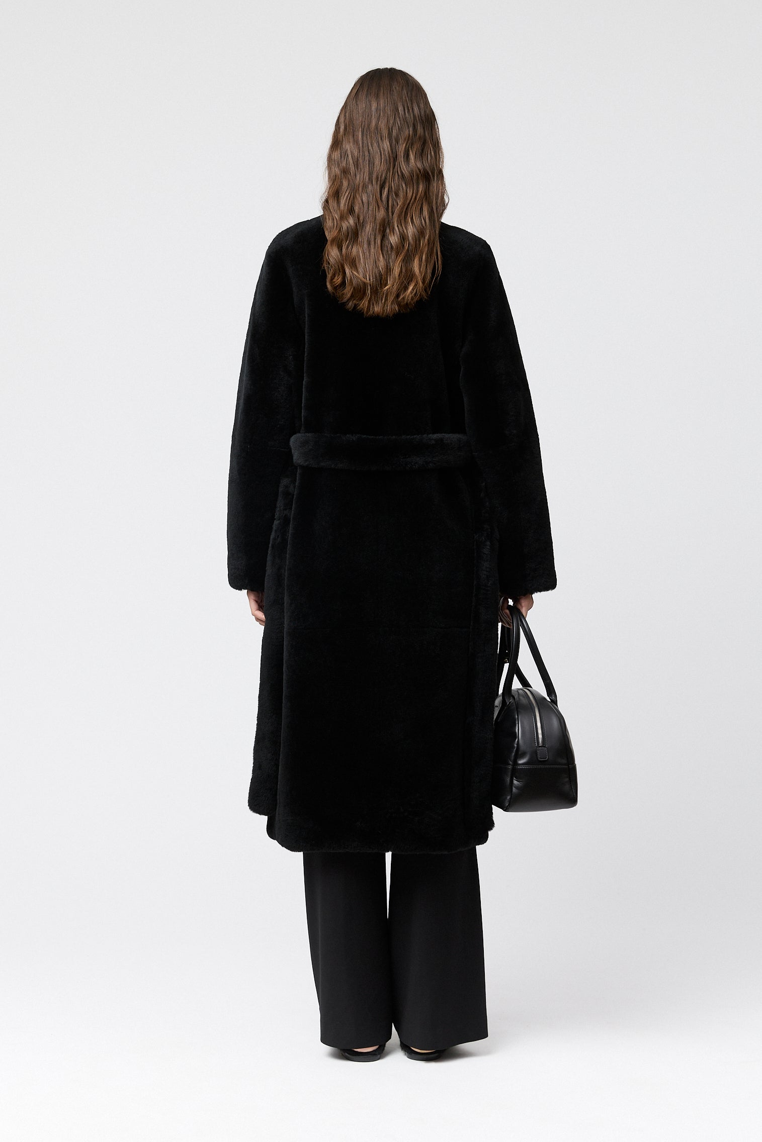 Bergamo Shearling Coat Jet Black