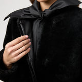 Bergamo Shearling Coat Jet Black