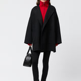 Marine Oversized Doublé Coat Jet Black