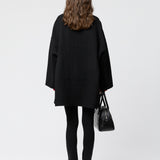Marine Oversized Doublé Coat Jet Black