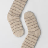 Montpellier Cozy Socks Brown Cream Stripe