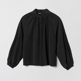 Silk Button Down Blouse Black