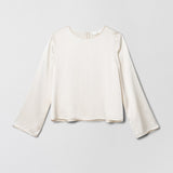 Anouk Simple Long Sleeve Silk Blouse Winter Cream