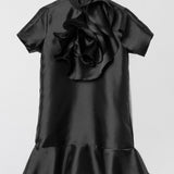 Rococco Frill Dress Jet Black