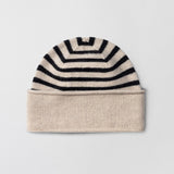 Marseille Turnup Beanie Black Barley Stripe