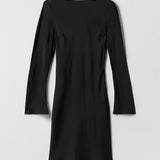 Bias Cut Mini Dress Jet Black