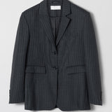 Port Oversized Blazer Dark Charcoal Pinstripe